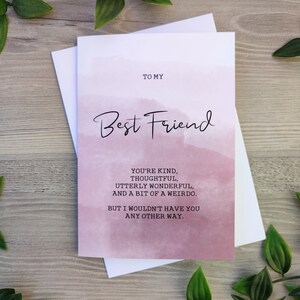 tarjeta de mejor amigo - valentines palentines - amor - bestie weirdo - tarjeta de amigo divertido