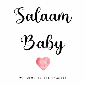 Nieuwe baby Wenskaart schattig pasgeboren cadeau jongen meisje nieuwe ouder salaam moslim islamitische kaart