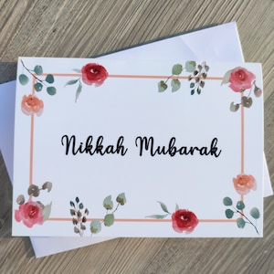 Cartão Nikkah Mubarak - Cartão islâmico de felicitações de casamento