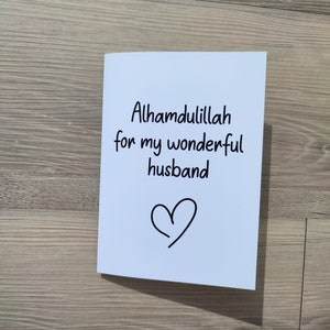 Cartão de felicitações do marido dos namorados do aniversário islâmico fofo - Alhamdulillah