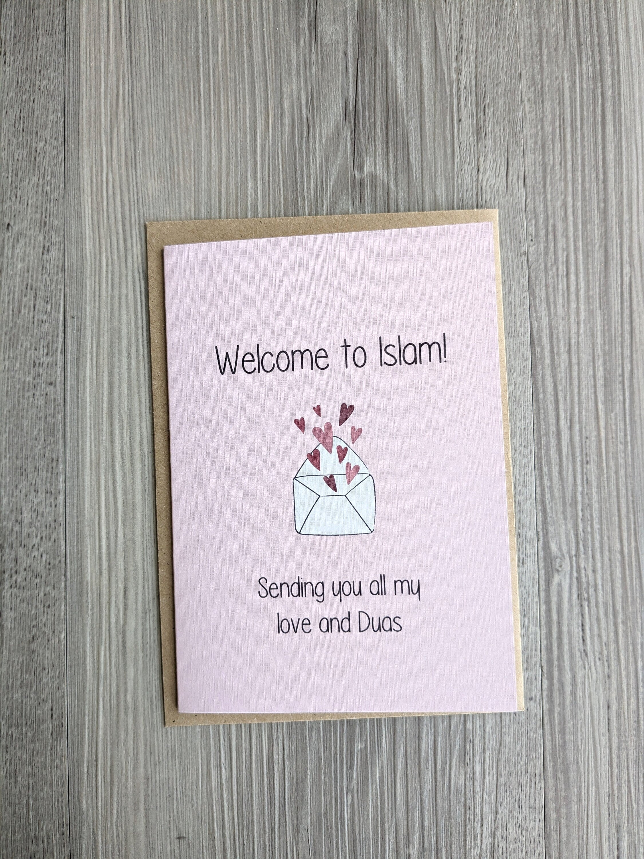 New Muslim Convert Revert - Welcome to Islam - Islamic Handmade Greeting Card Gift