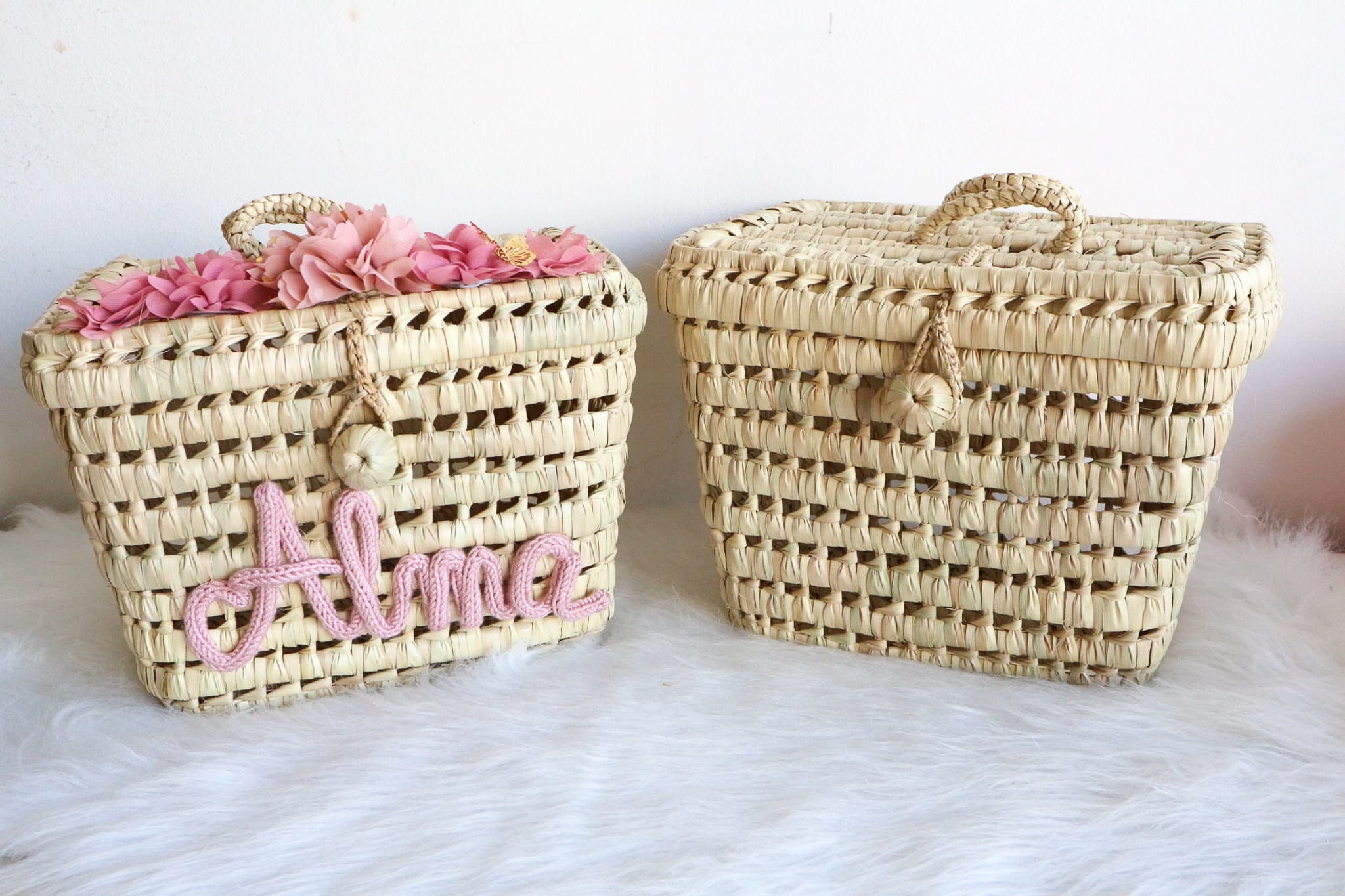 Vanity de Rangement Palmier 30 cm/Panier Palmier/ Organisation Table à Lanr Malles Personnalisable P