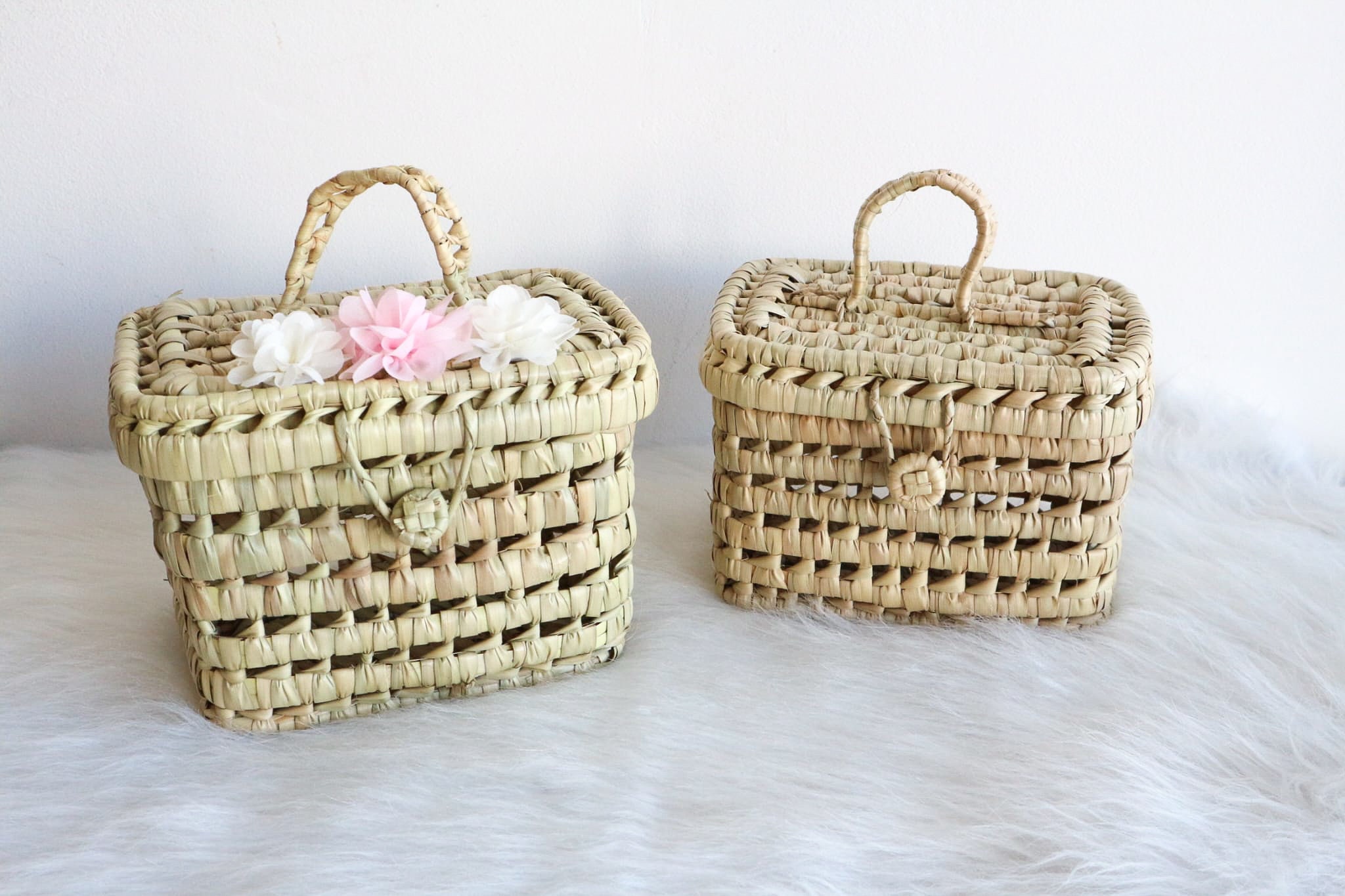 Vanity Rangement en Palmier/Panier de /Rangement Table à Langer Malles Personnalisées Personnalisabl