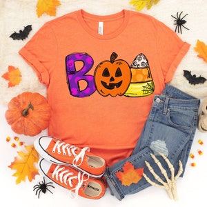 Camiseta Boo Doodle Letters, Halloween Party, camiseta de Halloween, camisa hocus Pocus, camiseta divertida de Halloween, camisa de Halloween, halloween kids
