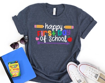 Camisa del Primer Día de la Escuela - Camisa del Feliz Primer Día de la Escuela - Camisa del Maestro - Camisa de vida del Maestro - Camisas de la Escuela - Camisa del 1er Día de la Escuela