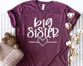 Big Sister Gift Shirt, Big Sister Shirt, Baby Announcement Shirt, Toddler, Youth Shirt for Big Sister, New Big Sister, Ivy8