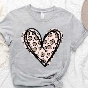 Love Valentines Day Shirt, Valentines Day Shirts For Woman, Heart Shirt, Cute Valentine Shirt, Valentines Day Gift, Leopard Valentines