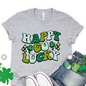 St Patricks Day Shirt,Happy Go Lucky,Shamrock Shirt, St. Patty&#39;s Shirt,Irish Shirt, Shenanigans, Drinking Shirt,Family Matching Shirt