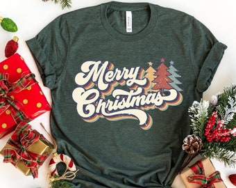 Merry Christmas Shirt,Merry Christmas Shirt,Christmas T shirt, Christmas Family Shirt,Christmas Gift,70s Style Merry Christmas Shirt