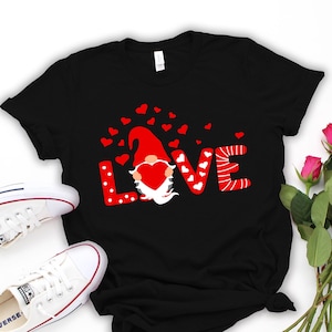 Valentine Love Gnomes Shirts, Love Shirts, Valentines Day Shirt For Couple, Heart Shirt, Cute Valentine Shirt, Valentines Day Gift