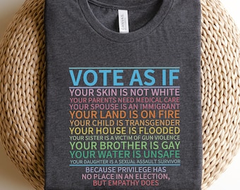 Vote as if Tshirt, Human Rights Shirt, Protest Apparel, LGBT Rights Gift, Womens Rights Shirt, Vote Gift, Pro Choice Shirt,Roe v Wade Shirt