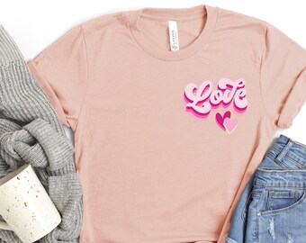 Retro Valentine Day Shirt, Love Shirt, Retro Love T-Shirt, Valentines Day Shirt,  Valentine,Valentines Day Gift