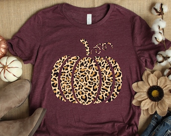 Leopard Kürbis Shirt, Gepard Kürbis Shirt, Thanksgiving Shirt, Dankbar Shirt, Herbst Shirt, Hello Pumpkin, Familien Shirt