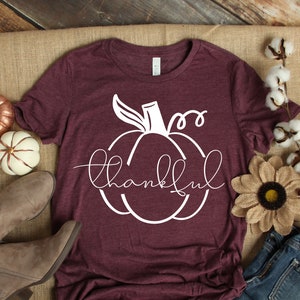 Thankful, Thankful Pumpkin, Thanksgiving shirt, Thankful Tee, Pumpkin Shirt, Fall Shirt, Unisex tee,Thanksgiving Family Matching Shirt