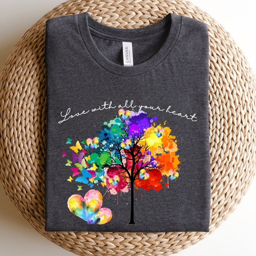 Vibrant Rainbow Tree Shirt, Lgbtq+ Pride Shirt, Be Kind Rainbow Shirt, Kindness Shirt, Inspirational Shirt, Equality Shirt, Lgbt Pride Shirt Treddingshirt