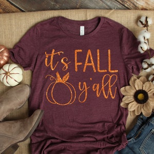It's Fall Y'All Shirt, Fall Shirt,Thankful Grateful Blessed Shirt, Thanksgiving T-Shirt, Thanksgiving Family Shirts, Thanksgiving Shirts