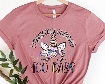 100 Days of School unicorn shirt,Teacher Shirt, 100 Magical Days Shirt, Back To School Shirt, Funny Teacher ShirtGift For Teacher Shirt