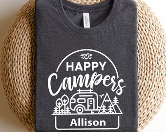 Happy Camper, Happy Camper Shirt, Camping Shirt, Happy Camper Tshirt, Camper Gift, Camper, Glamping Shirt,Personalized Camper Shirt