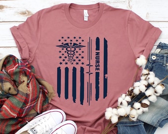 American Medical Montage Shirt, Nurses Superhero,Nurse Week,Quarantine Shirt,Shirt For Woman,Funny Nursing Shirt,Nursing School Tee,Flag