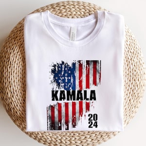 Kamala Harris USA Flag Shirt, Madam President Harris 2024 Shirt, Kamala Harris Tee, Election 2024 Tee, Kamala Rally Shirt, USA Flag 2024 Tee