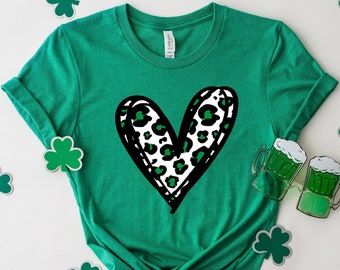 Lucky Cheetah Heart Shirt,St. Patricks Day Shirt,St Patrick Heart Shirt,Irish Shirt,St Patrick's Day Shirt,Irish Shirt,Patrick Matching Tee