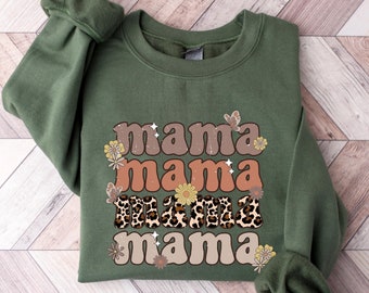 Mama Sweatshirt, Mama Crewneck Wildflowers Mama, Mothers Day Gift for New Mom Gift, Baby Shower Gift, Pregnancy Gift, Mom Est 2024
