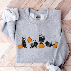 Halloween Sweatshirt,Cat Sweatshirt,Ghost Shirt,Halloween Sweater,Cool Halloween Cat Shirt,Cat Lover Tshirt,Black Cat Shirt,2023 Spooky Seas