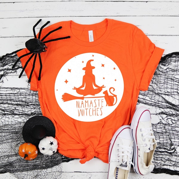 Namaste Witches Shirt, Witchcraft, Witch T Shirt, Witch Tshirt, Magic T Shirt, Halloween Shirt, Funny Halloween TShirt, Halloween Yoga Shirt