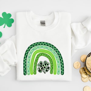 Kleeblatt Leopard Regenbogen St Patrick's Day T-Shirt, St Patrick's Day Shirt, süßes St. Paddy's T-Shirt, Patrick's Lucky Tee, lustiges irisches T-Shirt Bild 2