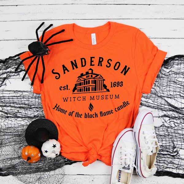 Sanderson Witch Museum Tshirt Shirt, Hocus Pocus Shirt, Fall Shirt Women, Sanderson Sister Shirt, Black flame candle t-shirt, Sanderson