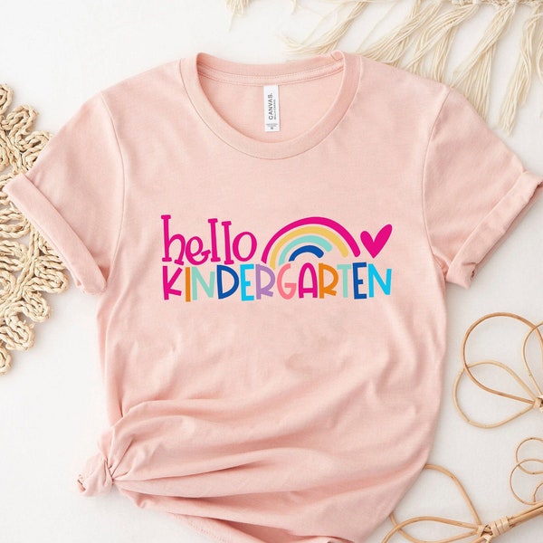 Hello Kindergarten Shirt | Kindergarten Shirt, Schulanfang Shirt, Schulanfang Shirt, Kindergarten Shirt, Schüler Shirt