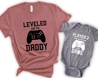 Leveled up Shirt,Dad and son matching Shirts Shirt,New Dad Shirt,Dad Shirt,Daddy Shirt,Father's Day Shirt,Gift for Dad