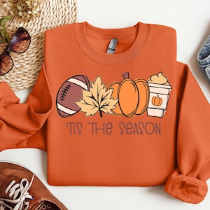 Tis The Season Shirt, Thanksgiving Pumpkin Shirt, Fall Shirts for Women, Fall Gifts, Gameday Fall Sweatshirt