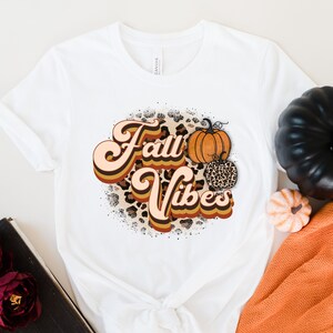 Fall Vibes Leopard Retro Shirt, Fall Shirt,Thanksgiving Shirt,Hello Pumpkin,Fall Vibes,Thankful Grateful Blessed Shirt,Thanksgiving Shirts