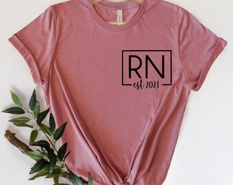 2021 New Grad RN Shirt,Registered Nurse Shirts, RN Shirts, Nurses Superhero, Nurse Week, Shirt For Woman, Nursing Shirt, Nursing School Tee