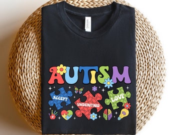 Colorful Autism Puzzle Shirt, Autism Shirt, Autism Mom Shirt, Puzzle Shirt, Autism Puzzle Shirt, Autism Awareness Shirt, Proud Mom Shirt