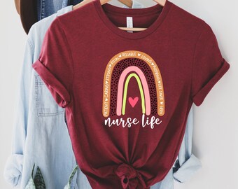 Nurse Rainbow Shirt, Nurse Life T Shirt,Nursing School Tee,Nurse Shirt,Funny Nursing Shirt,Nurses Superhero,Nurse Week,Nurse Gift