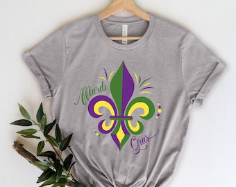 Mardi Gras Shirt,fleur de lis Shirt, Fat Tuesday Shirt,Flower de luce Shirt,Louisiana Shirt,New Orleans Shirt,Womens Mardi Gras Shirt