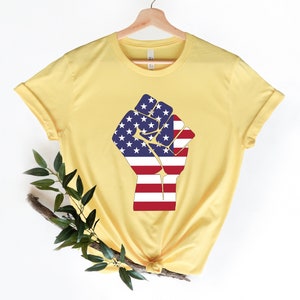 Chemise de poing américain, chemise du 4 juillet, chemise de drapeau américain, chemise américaine, chemise de drapeau, chemise assortie de famille, cadeau pour le jour de l&#39;indépendance