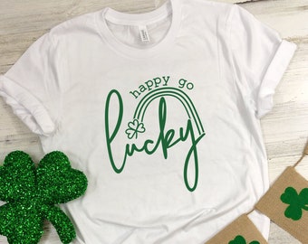 St Patricks Day Shirt,Happy Go Lucky Rainbow,Shamrock Shirt, St. Patty's Shirt,Irish Shirt,Shenanigans Drinking Shirt,Family Matching Shirt