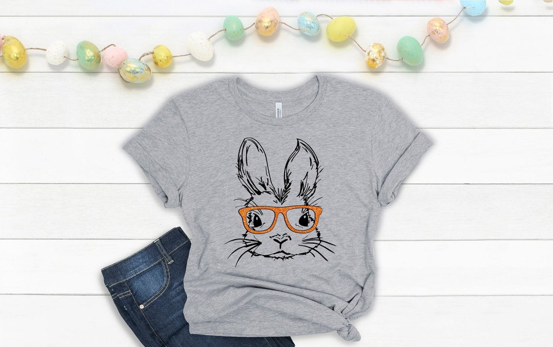 Easter Bunny With Glasses Shirt,bunny With Glasses Shirt,kids Easter ...