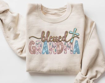 Camiseta floral Blessed Grandma, Camiseta Blessed Grandma, Camiseta floral Grandma, Camiseta Dia das Mães, Camiseta Vovó Love, Camiseta fofa Grandma Flower