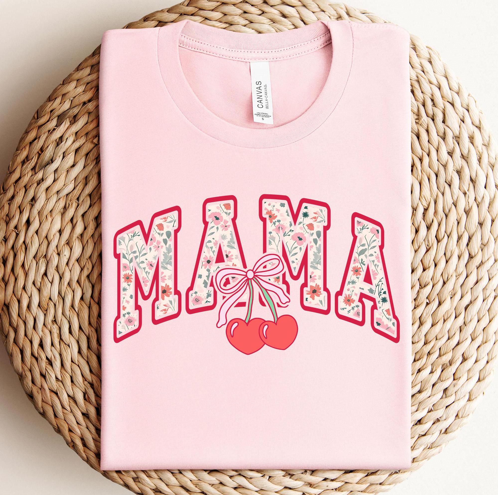 Cherry Mama Shirt, Cute Mom Shirt, Coquette Mom Shirt, Floral Mama