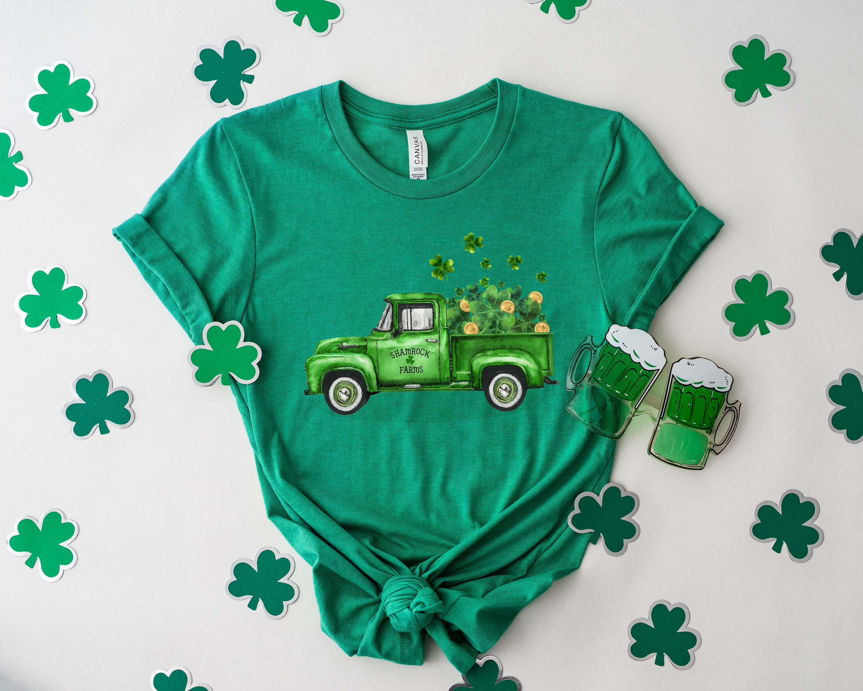 Discover Happy St Patricks Day Shirt,Shamrock Shirt,Saint Patricks Day Shirt,Patricks Vintage Truck Shirt,Saint Patricks Day Family Matching Shirt