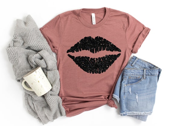 Lips Kiss Valentine's Day Shirt, Lipstick Kiss Shirt,  Womens Valentines Day Shirt, Kisses Women T-Shirt, Kiss Shirt, Valentines Gifts