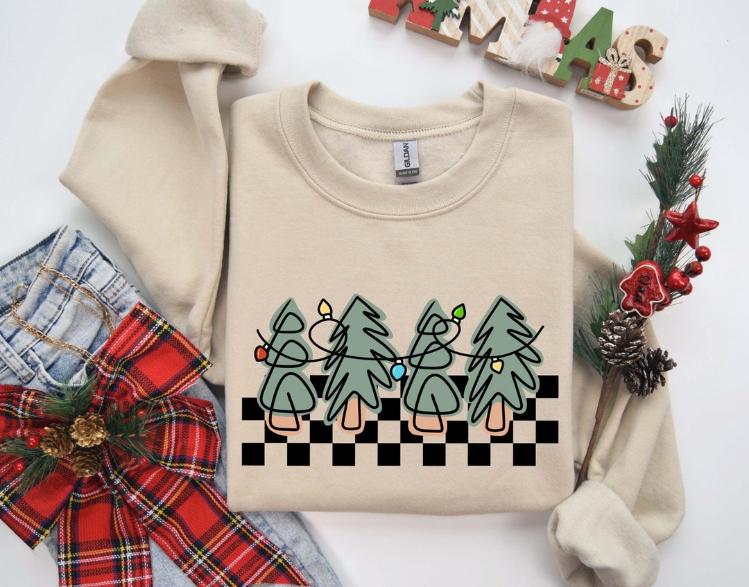 Christmas Tree Graphic Round Neck Sweater