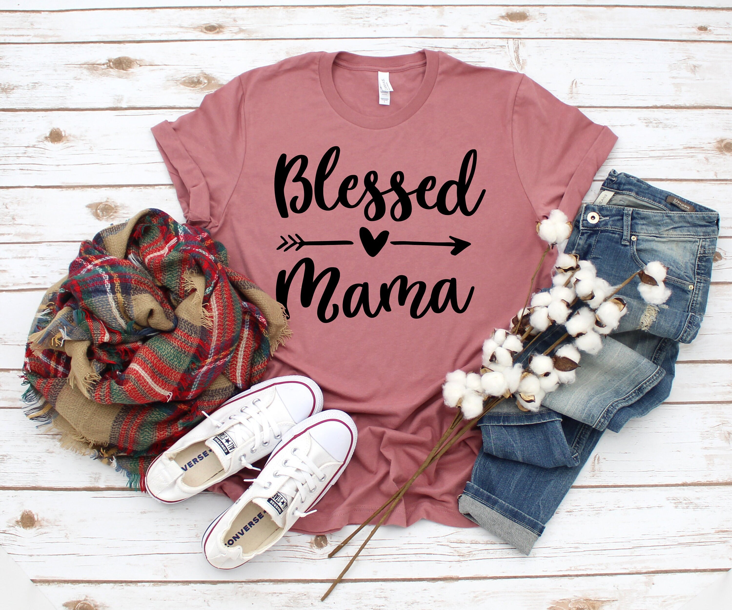 Blessed Mama Shirt - Blessed Mom T-Shirt - Cute Mom Shirt - Mother's Day Gift Shirt - Blessed Mama Tee - Thankful - Mom Life Shirt -Ivy11