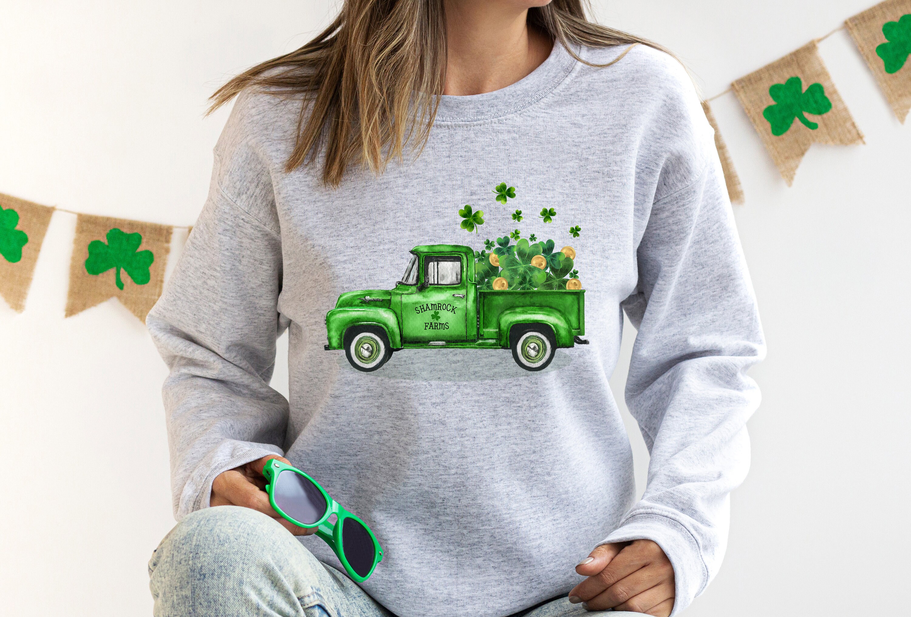 Discover Happy St Patricks Day Shirt,Shamrock Shirt,Saint Patricks Day Shirt,Patricks Vintage Truck Shirt,Saint Patricks Day Family Matching Shirt