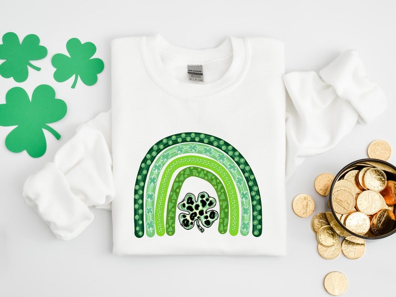 Kleeblatt Leopard Regenbogen St Patrick's Day T-Shirt, St Patrick's Day Shirt, süßes St. Paddy's T-Shirt, Patrick's Lucky Tee, lustiges irisches T-Shirt Bild 2