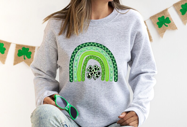 Kleeblatt Leopard Regenbogen St Patrick's Day T-Shirt, St Patrick's Day Shirt, süßes St. Paddy's T-Shirt, Patrick's Lucky Tee, lustiges irisches T-Shirt Bild 3